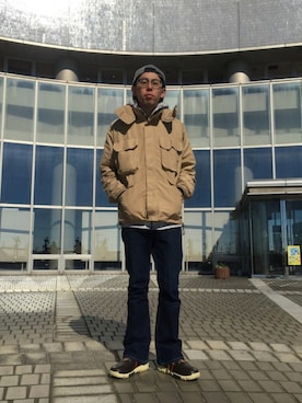 「MWOBHM（エムダブリューオービーエイチエム）のアイテム」を使った、Heroさん（メンズ・173cm）の冬コーディネート