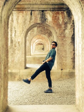 「NESTA（ネスタ）のアイテム」を使った、KUMAさん（メンズ・172cm）の夏コーディネート