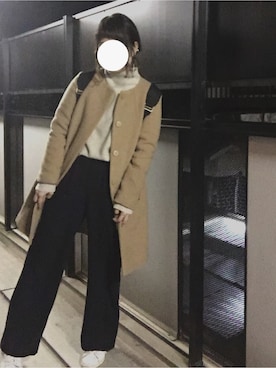 「Cheek（チーク）のアイテム（その他アウター）」を使った、  こめ☺︎さん（レディース・162cm）の冬コーディネート