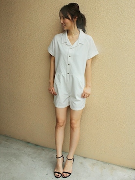 「summer」｜「アイテム（オールインワン・サロペット）」を使った、ちぃさん（レディース・165cm）の夏コーディネート