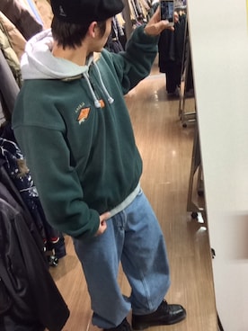 「90s」｜「アイテム（ハンチング/ベレー帽）」を使った、luckyさん（メンズ・170cm）の冬コーディネート