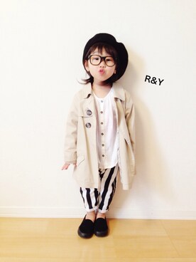 「next（next）のアイテム（トレンチコート）」を使った、R&Y_mamaさん（キッズ・90cm）の春コーディネート
