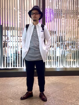 「UNIVERSAL LANGUAGE（ユニバーサルランゲージ）のアイテム（スラックス）」を使った、あらたくんさん（メンズ・178cm）の秋コーディネート