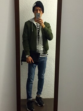 「plain-me（プレインミー）のアイテム」を使った、Weiさん（メンズ・172cm）の秋コーディネート