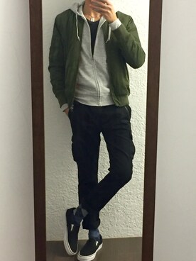 「plain-me（プレインミー）のアイテム」を使った、Weiさん（メンズ・172cm）の秋コーディネート