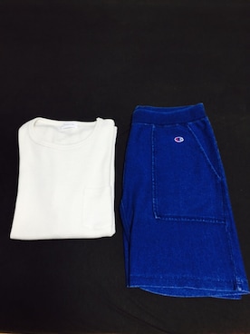 「Champion（チャンピオン）のアイテム（デニムパンツ）」を使った、j さん（メンズ・172cm）の夏コーディネート