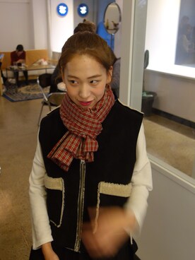 「머플러」｜얼리던さん（レディース・160cm）の冬コーディネート