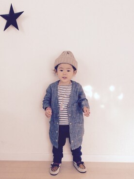 「CONEYのアイテム」を使った、Aさん（キッズ・80cm）の秋コーディネート