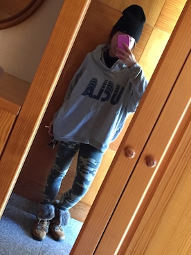 「ダボダボコーデ」｜yukacocoさん（レディース・160cm）の冬コーディネート