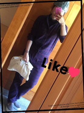「ニット帽コーデ」｜「アイテム（オールインワン・サロペット）」を使った、yukacocoさん（レディース・160cm）の冬コーディネート
