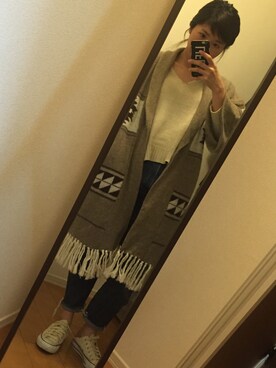 「TODAYFUL（トゥデイフル）のネイティブガウン（その他アウター）」を使った、yukacocoさん（レディース・160cm）の冬コーディネート