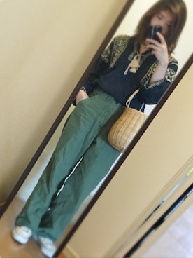 「TODAYFUL（トゥデイフル）のアイテム（かごバッグ）」を使った、yukacocoさん（レディース・160cm）の秋コーディネート