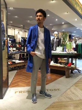 「rag & bone（ラグアンドボーン）のアイテム（Tシャツ/カットソー）」を使った、藤井　悠大さん（メンズ・172cm）の春コーディネート