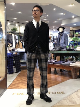 「FREAK'S STORE（フリークスストア）のアイテム（フォーマルスーツ/小物）」を使った、藤井　悠大さん（メンズ・172cm）の秋コーディネート