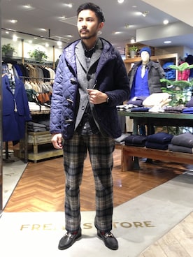 「FREAK'S STORE（フリークスストア）のアイテム（テーラードジャケット）」を使った、藤井　悠大さん（メンズ・172cm）の冬コーディネート