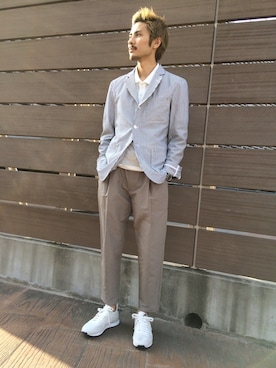「FREAK'S STORE（フリークスストア）のアイテム（テーラードジャケット）」を使った、藤井　悠大さん（メンズ・172cm）の春コーディネート