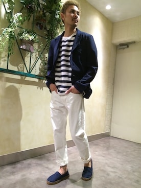 「FREAK'S STORE（フリークスストア）のアイテム（テーラードジャケット）」を使った、藤井　悠大さん（メンズ・172cm）の春コーディネート