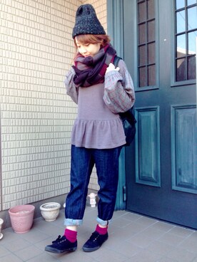 も か み ゆさん（レディース・152cm）の冬コーディネート