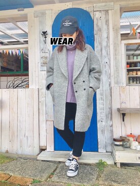 「CONVERSE（コンバース）のconverse（コンバース） ALL STAR OX（オールスターOX）（スニーカー）」を使った、も か み ゆさん（レディース・152cm）の冬コーディネート