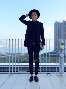 「ADLIB（アドリブ）のアイテム（バッグ）」を使った、Andyさん（メンズ・183cm）の秋コーディネート