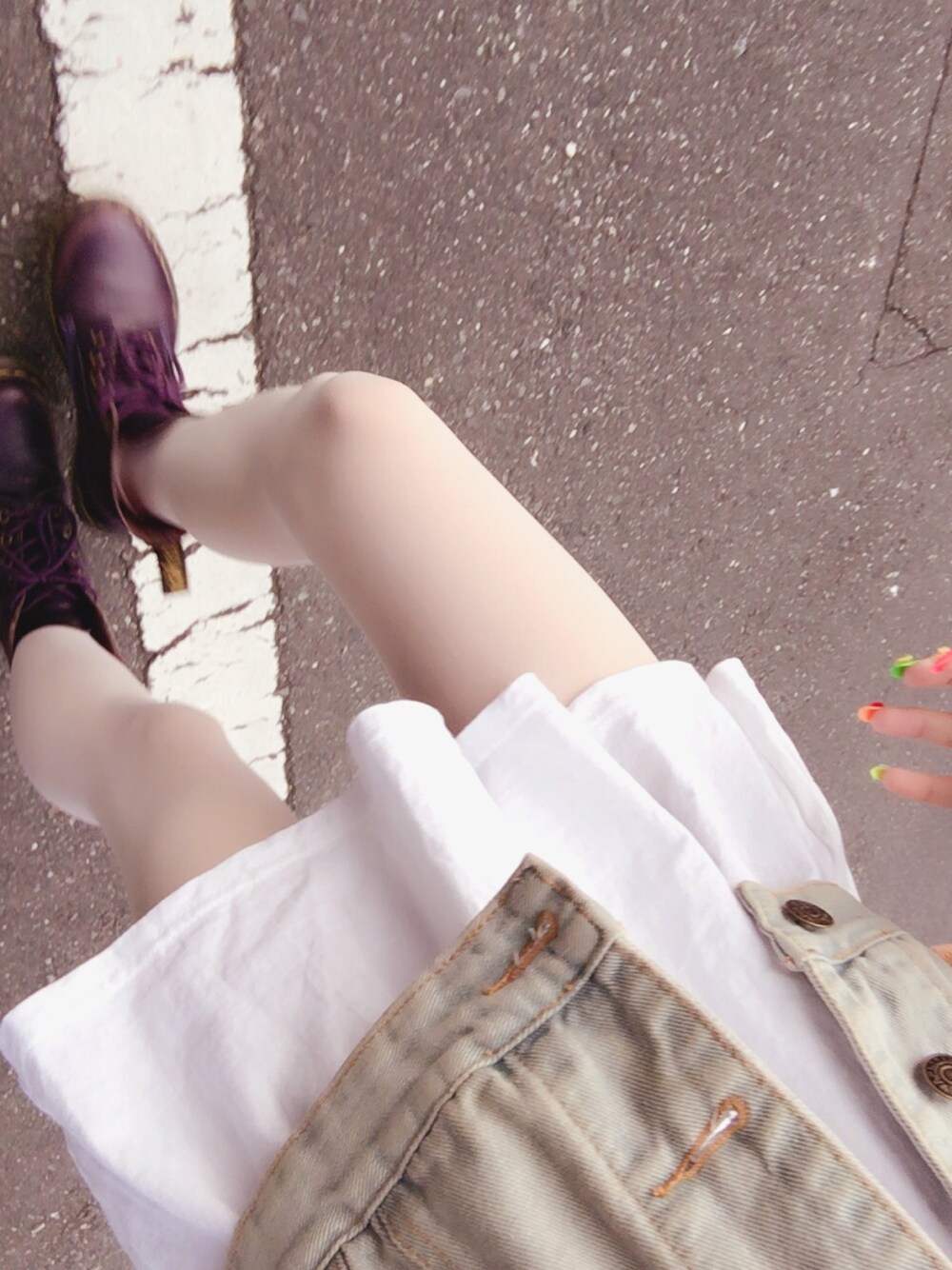 「tutuannaのアイテム（タイツ/ストッキング、ホワイト系）」を使った、はいぱーもよもよさん（レディース・154cm）の秋コーディネートの1枚目の写真