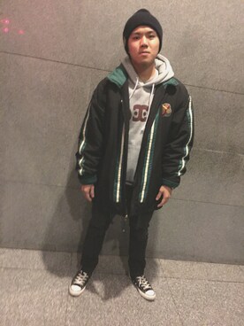 「STARTER（スターター）のアイテム」を使った、Jack hungさん（メンズ・166cm）の冬コーディネート