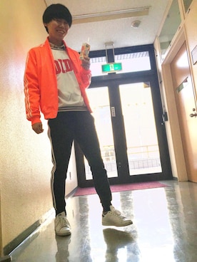 「アイテム（ジャージ）」を使った、クマガイですゆうやですさん（メンズ・170cm・20代）の冬コーディネート
