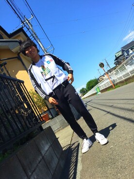 「アイテム（ジャージ）」を使った、クマガイですゆうやですさん（メンズ・170cm・20代）の春コーディネート