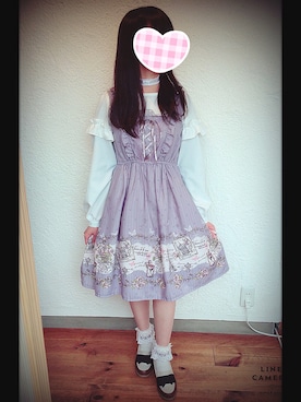 「axes femme（アクシーズファム）のアイテム（ソックス/靴下）」を使った、パングラタン食べたいさん（レディース・149cm）の春コーディネート