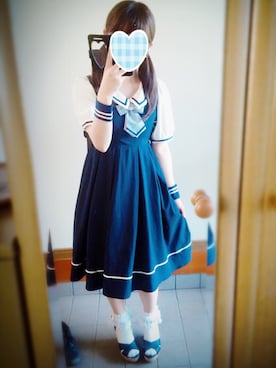 「axes femme（アクシーズファム）のアイテム（ソックス/靴下）」を使った、パングラタン食べたいさん（レディース・149cm）の夏コーディネート