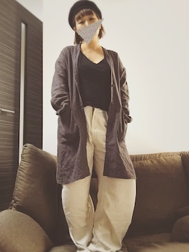 「おうちスタイル」｜「アイテム（ノーカラージャケット）」を使った、りちうむさん（レディース・166cm）の夏コーディネート