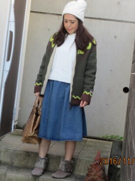 「ROXY（ロキシー）のアイテム（ブルゾン）」を使った、mauloa.lokahiさん（レディース・156cm）の秋コーディネート