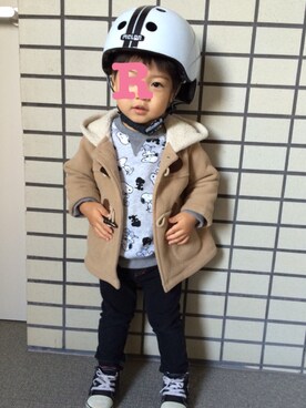 「ストライダー」｜「アイテム（ダッフルコート）」を使った、rikuyuさん（キッズ・80cm）の冬コーディネート