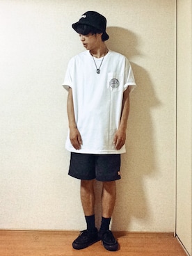 「CREATURE（クリーチャー）のアイテム」を使った、H. Komoriさん（メンズ・167cm）の夏コーディネート