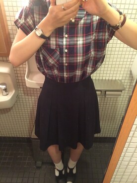 「チャックシャツ」｜atsukoさん（レディース・163cm）の夏コーディネート