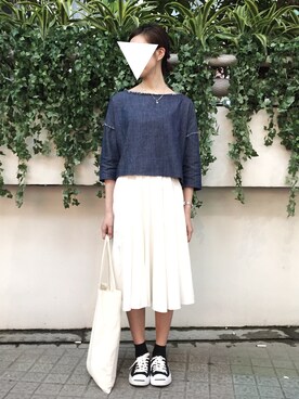 「CONVERSE（コンバース）のCONVERSE コンバース ジャック パーセル / JACK PURCEL（スニーカー）」を使った、Szeszeさん（レディース・163cm）の春コーディネート