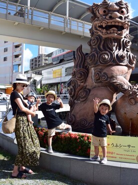 「H&M（エイチ・アンド・エム）のアイテム（パンツ）」を使った、saoriさん（キッズ・100cm）の夏コーディネート
