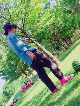 「mando（マンド）のアイテム（スラックス）」を使った、しまもんさん（メンズ・175cm）の秋コーディネート