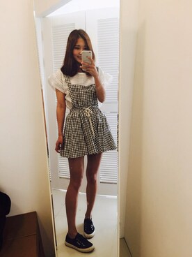 「NETSTAR（ネットスター）のアイテム（シャツ/ブラウス）」を使った、NETSTARさん（レディース・165cm）の夏コーディネート