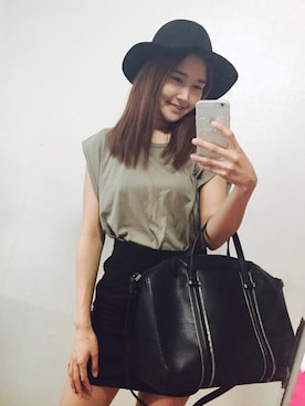 「NETSTAR（ネットスター）のアイテム（Tシャツ/カットソー）」を使った、NETSTARさん（レディース・165cm）の夏コーディネート