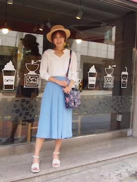 「NETSTAR（ネットスター）のアイテム（パンツ）」を使った、NETSTARさん（レディース・159cm）の夏コーディネート