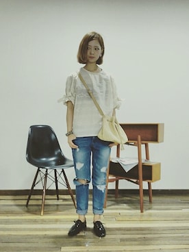「NETSTAR（ネットスター）のアイテム（バッグ）」を使った、NETSTARさん（レディース・159cm）の夏コーディネート