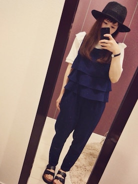 「A part by（アパートバイ）のアイテム（オールインワン・サロペット）」を使った、a k k a さん（レディース・153cm）の夏コーディネート