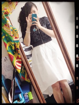 「HERE'S（HERE'S）のアイテム（その他アウター）」を使った、わいさん（レディース・163cm）の夏コーディネート