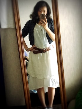 「HERE'S（HERE'S）のアイテム（その他アウター）」を使った、わいさん（レディース・163cm）の秋コーディネート