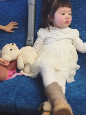 「アイテム（おもちゃ、ホワイト系）」を使った、sayucoさん（キッズ・90cm）の春コーディネート