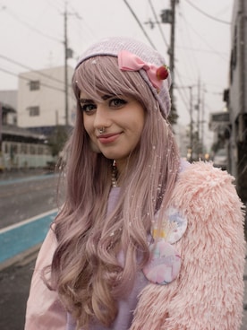 「Kawaii」｜「アイテム（アクセサリー）」を使った、.:*☆『ミミ』☆*:.さん（レディース・160cm）の冬コーディネート