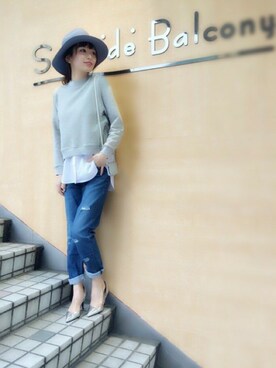 「スウェット×シャツ」｜numao さん（レディース・159cm）の冬コーディネート