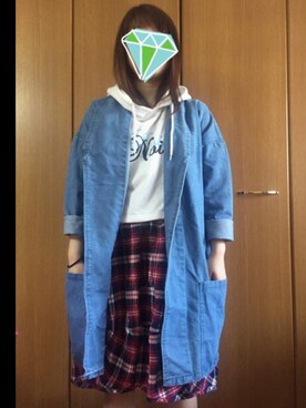 「FUN（ファン）のアイテム（デニムジャケット）」を使った、mikiさん（レディース・146cm）の春コーディネート