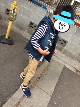 「アイテム（カーゴパンツ）」を使った、hsmt_imokoさん（キッズ・120cm）の春コーディネート